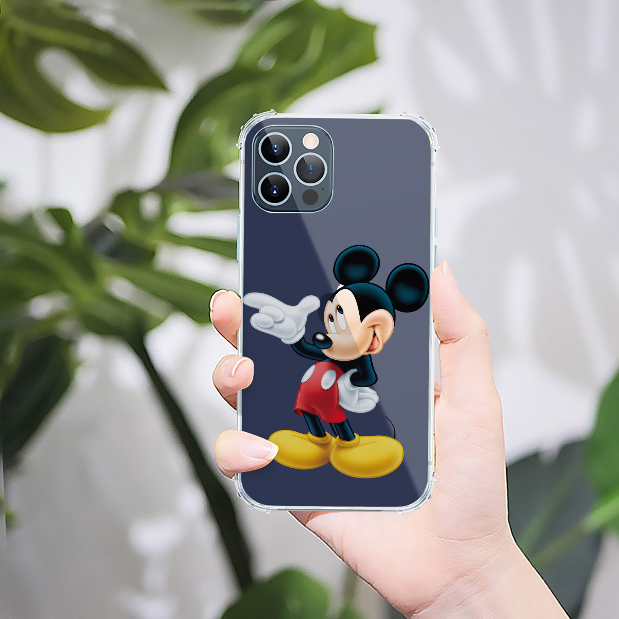 （画像用） ミッキーマウス Mickey Mouse 【iPhone 12シリーズ対応】透明スマホケース（クリアソフトケース）
